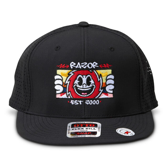 Front of 25th Anniversary Mesh Hat in Black